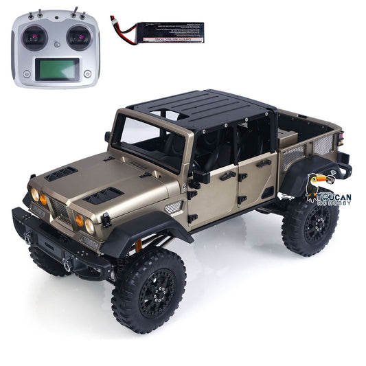 TWOLF 1/10 TW-715 RC Off-road Metal Crawler Climb Truck Sounds Lights Smoke Transport Truck for Adult
