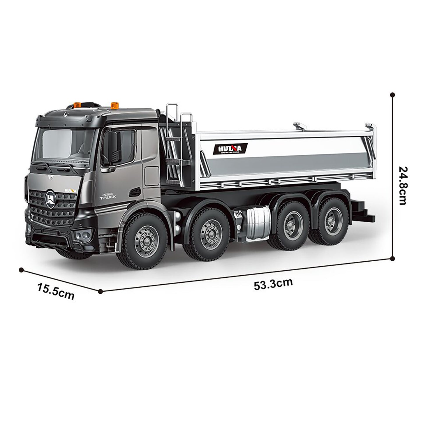In Stock HUINA 1/14 Remote Control Dump Truck 12CH RC Tipper Finished Model Toy Gift RTR Light Sound Effects Radio USB Charging Cable