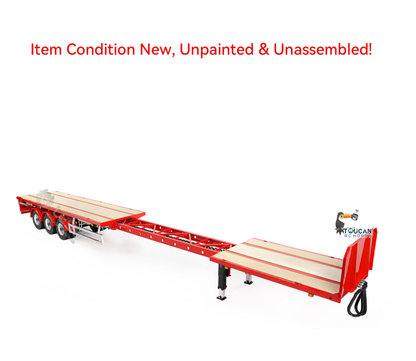 TOUCAN RC HOBBY LESU A0050 Metal 3Axles Extendable Flatbed Semi Trailer Manual Support Legs for 1/14 RC Tractor Truck RC Loader DIY Model