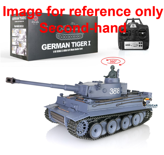 Free Shipping CN Stock Second-hand 2.4Ghz Henglong 1/16 7.0 Plastic German Tiger I RTR RC Tank 3818 W/ 360?? Turret