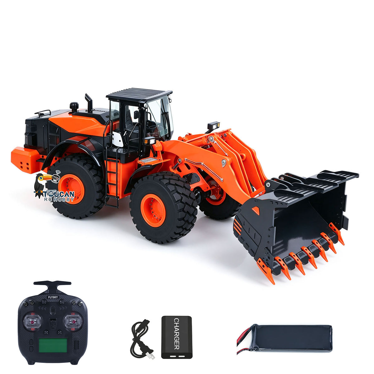 TOUCAN RC HOBBY JDMODEL 1/14 RC Metal Loader ZW370 198 Hydraulic Construction Vehicle Realistic Scale Model Light Sound Radio System for Adult