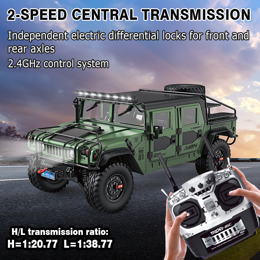US STOCK HG P415A Pro 4x4 Radio Controlled Off-road Vehicle for 1:10 Scale Hummer Pick-up Crawler Car Model Sound Light System