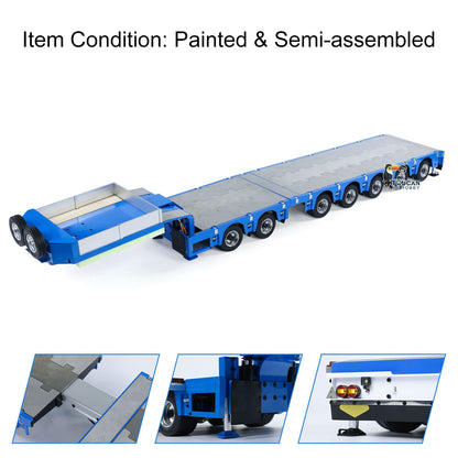 1/14 2+5 Axles RC Metal Heavy Trailer Lowboy Trailer For TAMIYA LESU RC Tractor Truck Radio Controlled Lorry Excavator Loader