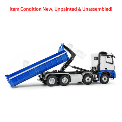TOUCAN RC HOBBY LESU Z0088 1/14 8x8 Metal Roll Off RC Hydraulic Dump Truck with Folding Hook Lift 3 Speed Transmission Differential Lock Sound Light