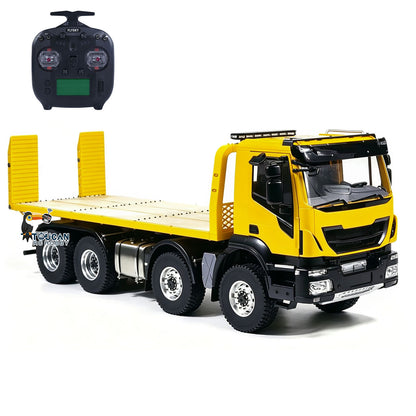 1/14 8x8 RC Hydraulic Equipment Remote Control Rescue Vehicles Wrecker Truck Sounds Lights Assembled Painted Hobby Model DIY