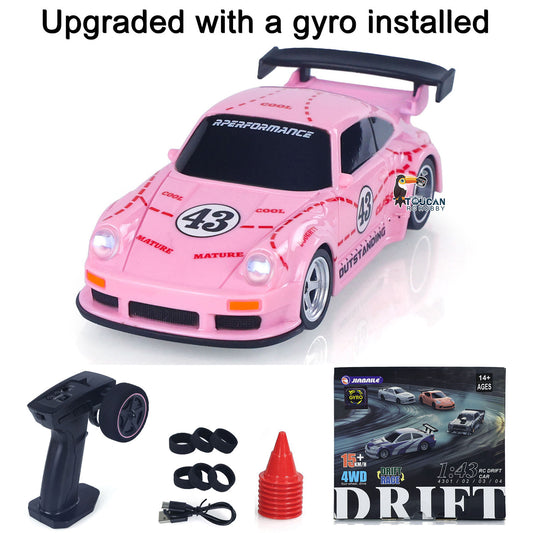 Fast Free Shipping JIABAILE 993 2.4G Mini RC Drift Car 1/43 Racing Vehicle 4WD Ready to Go Toy Model Gyroscope Radio Battery Lights 4305A