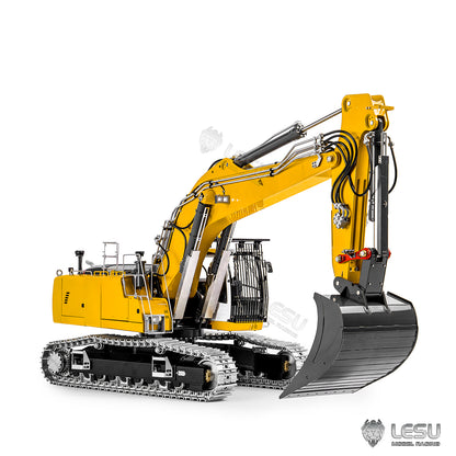 Metal LESU 1/14 RC Hydraulic Excavator 2 Arms LR956 Remote Control Digger Model 4MPA Dual Pumps Light 3S Battery PL18EV LITE
