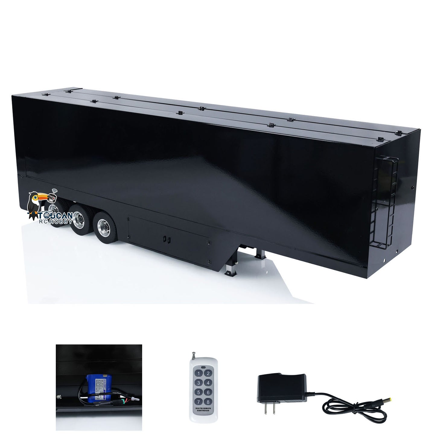 Metal 1/14 RC Mobile Stage Vehicles Remote Controlled Roadshow Trailer Truck for Performance Hobby Model Painted Assembled