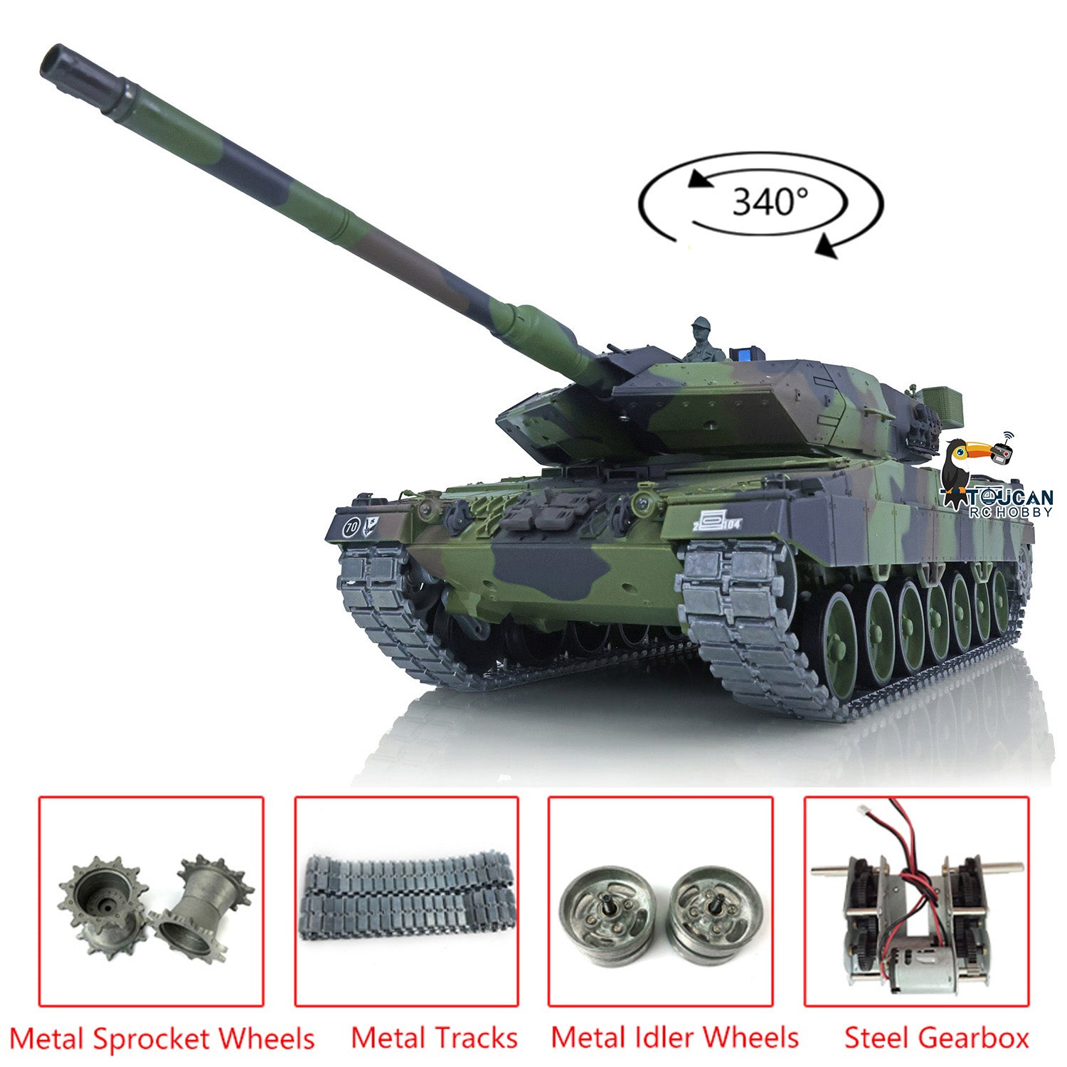 TOUCAN RC HOBBY Heng Long Latest Edition 1/16 TK7.0 Upgraded Metal Ger