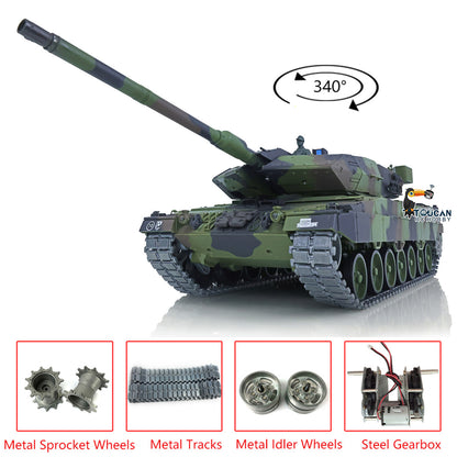 Heng Long Latest Edition 1/16 TK7.0 Upgraded Metal German Leopard2A6 RTR RC Tank 3889 Military Vehicle Shooting BBs Battery