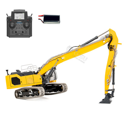 LESU 1/14 Metal RC Excavator AOUE LR945 Long-reach Hydraulic Digger Radio Control Construction Vehicles CNC Light 7CH Valve PL18EV LITE