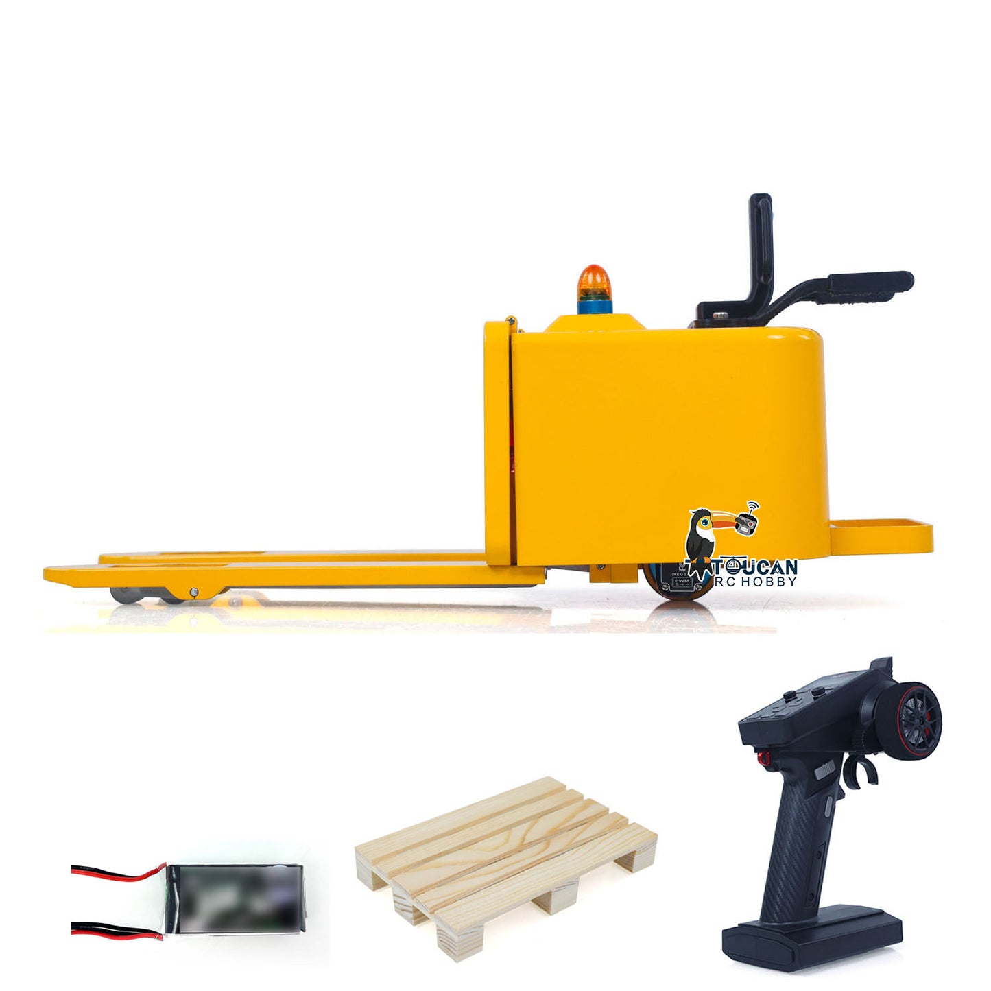 US Stock 1/14 Electric Remote Control Reach Forklift Hobbywing ESC Servo Motor Ready to Run Warehouse RC Model Collection Warning Light