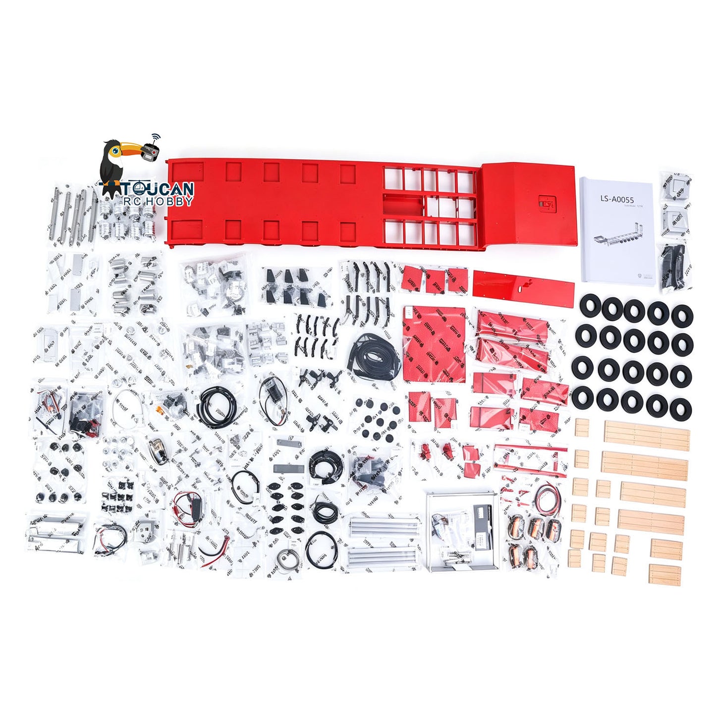 1/14 RC Metal Semi Trailer Painted KIT LESU A0055 Hydraulic System 5 Axles Steering for DIY Remote Control Dump Truck Model