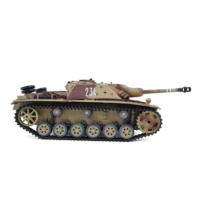Plastic Henglong 1/16 7.0 Mainboard German Stug III RTR RC Tank Model 3868 BB IR Steel Gearbox 1800MAH Battery Radio Sound Light