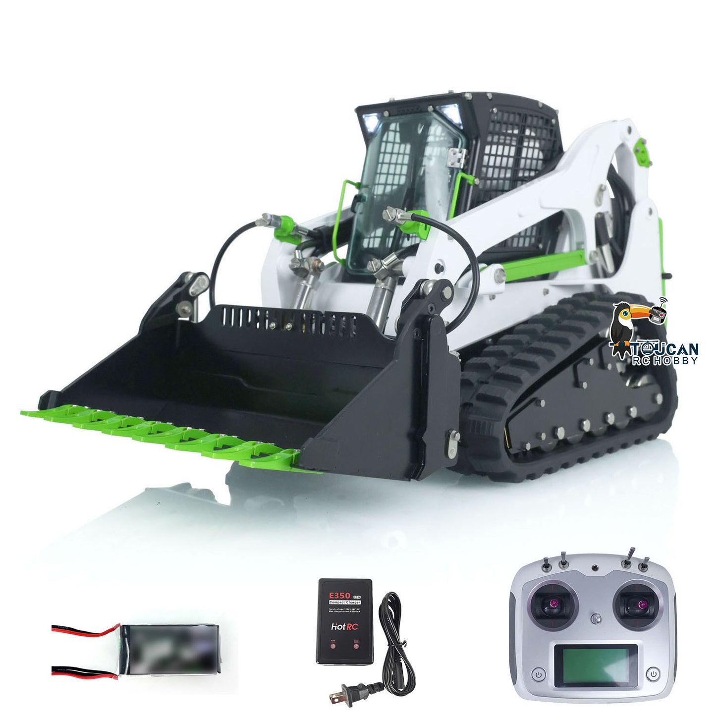 LESU Metal 1/14 Aoue LT5 Remote Controlled Hydraulic Loader Customized Assembled Painted Skid-Steer Ready To Run Vehicle Blade Sieve Bucket Hay Clamp Ripper