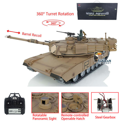 TOUCAN RC HOBBY Heng Long Abrams RC-Panzer 1/16 7.1 3918 ferngesteuertes Kettenfahrzeug mit zu öffnender Luke
