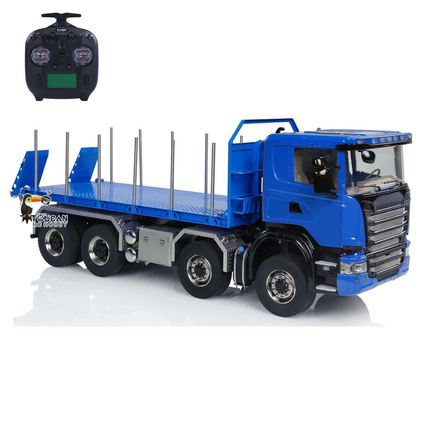 Toucanhobby G88 1/14 Metal 8x8 RC Roll On Off Hydraulic Dump Truck PNP 3 Speed Transmission Differential Lock Axles ST8 Controller Light Sound System for Construction Model Collectors
