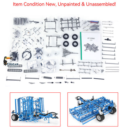 LESU AOUE 1050 Metal 4x4 1/14 RC Tractor Truck Hydraulic Agricultural Vehicles K500 Seedbed Pre-sowing Soil Preparation Machine Frsky XE Lite
