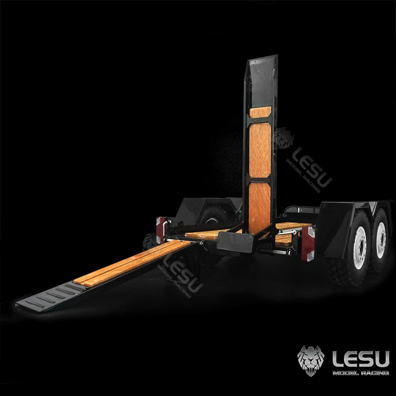 LESU A0041 1/14 Metal Trailer Hydraulic Lifting Tailboard with Landing Legs 3 Axles Chassis for RC Tractor Truck DIY Construction Model