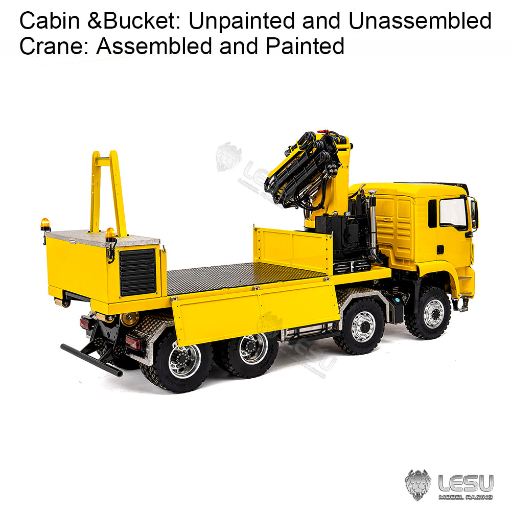 LESU 1/14 RC Hydraulic Roll on off Dumper Truck Crane Unassembled Plastic TGS Cabin Metal 8x8 Chassis Electric Tipper Axles Lock