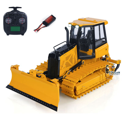Metal 1/12 RC Bulldozer D3 Remote Control Hydraulic Engineering Vehicles 4CH Valve Construction Car Light Sound Flysky ST8 Radio 3S Battery