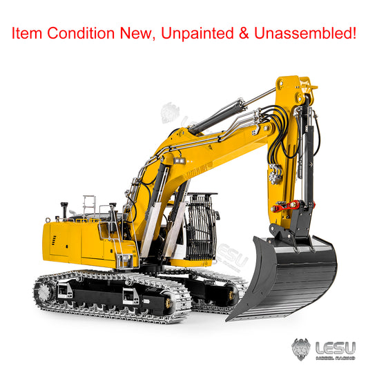 LESU AOUE LR956 1/14 RC Hydraulic Excavator KIT Metal 2 Arms Remote Control Digger Model 4MPA Dual Pumps Light 6CH Brass Valve