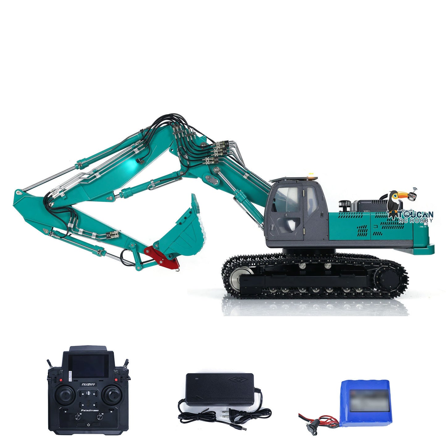In Stock KABOLITE 1/14 K350 200 3Arm RC Hydraulic Excavator Remote Control Digger Model Light Sound System Flysky Radio RTR Battery