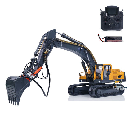 JDM V2 1/14 Metal RC Digger Radio Control 3CH/6CH Hydraulic Excavator Construction Vehicles Sound Light Module FlySky PL18 ESC Servo Motor