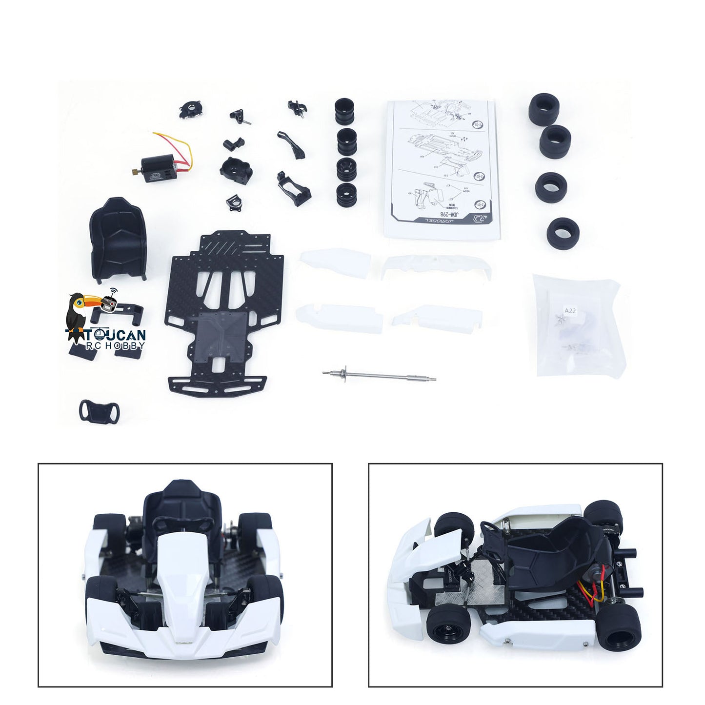 Plastic JDM 1/10 Remote Control Racing Car 298A 4*4 RC Go Kart Model Metal Wheelhub No Lights Sounds Servo Radio Unassembled