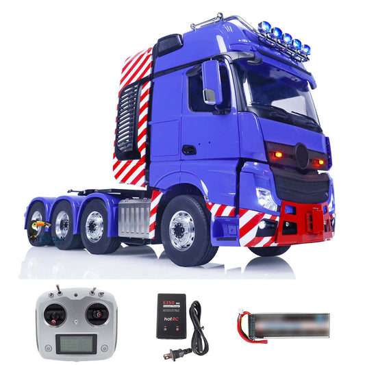 1/14 LESU 8X8 RC Tractor Truck 3-speed Transmission Remote Controlled Car Model W/ Equipment Rack Decorative Air Conditioner