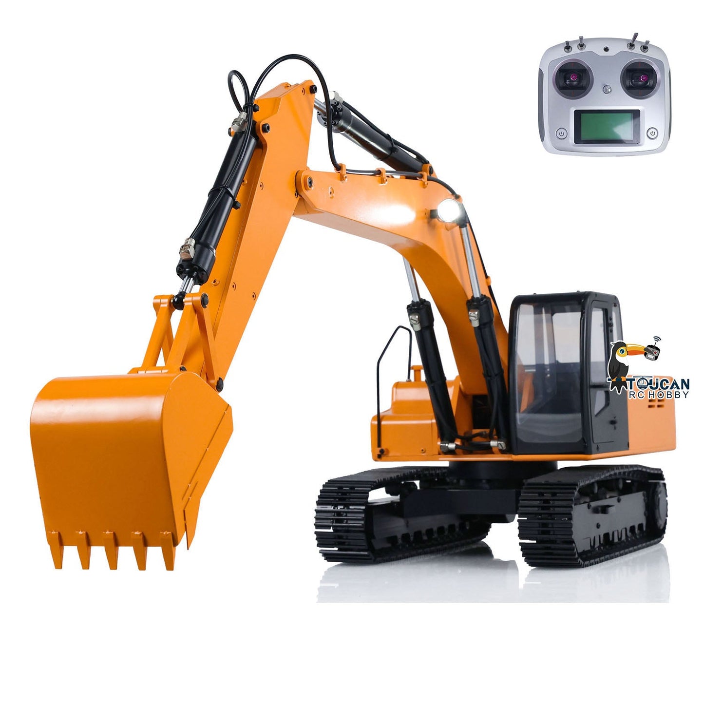 US Stock JDMODEL 1/12 Hydraulic Excavator 4200XL Assembled Tripper Bucket RC Hobby Grade Truck Pump Tube Tracks Radio W/O Battery Sound