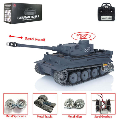 TOUCAN RC HOBBY Henglong 1/16 TK7.0 Promotion German Tiger I 3818 RTR RC Tank Barrel Recoil BB IR Smoke Metal Tracks Sprockets Idlers Wheels