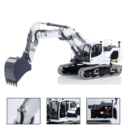 LESU Aoue LR945 1/14 Metal RC Hydraulic Excavator B0017 KIT/PNP CNC 7CH Valve 3-arm Digger LED Lights Electronic Display for Professional Construction Truck Model Collectors DIY