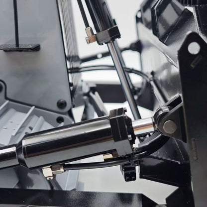 JDM-98 Ultra 1/14 Metal Hydraulic 4CH Valves Remote Control Bulldozer DXR2 Flysky ST8 Radio Sound System Light Pump ESC Motor