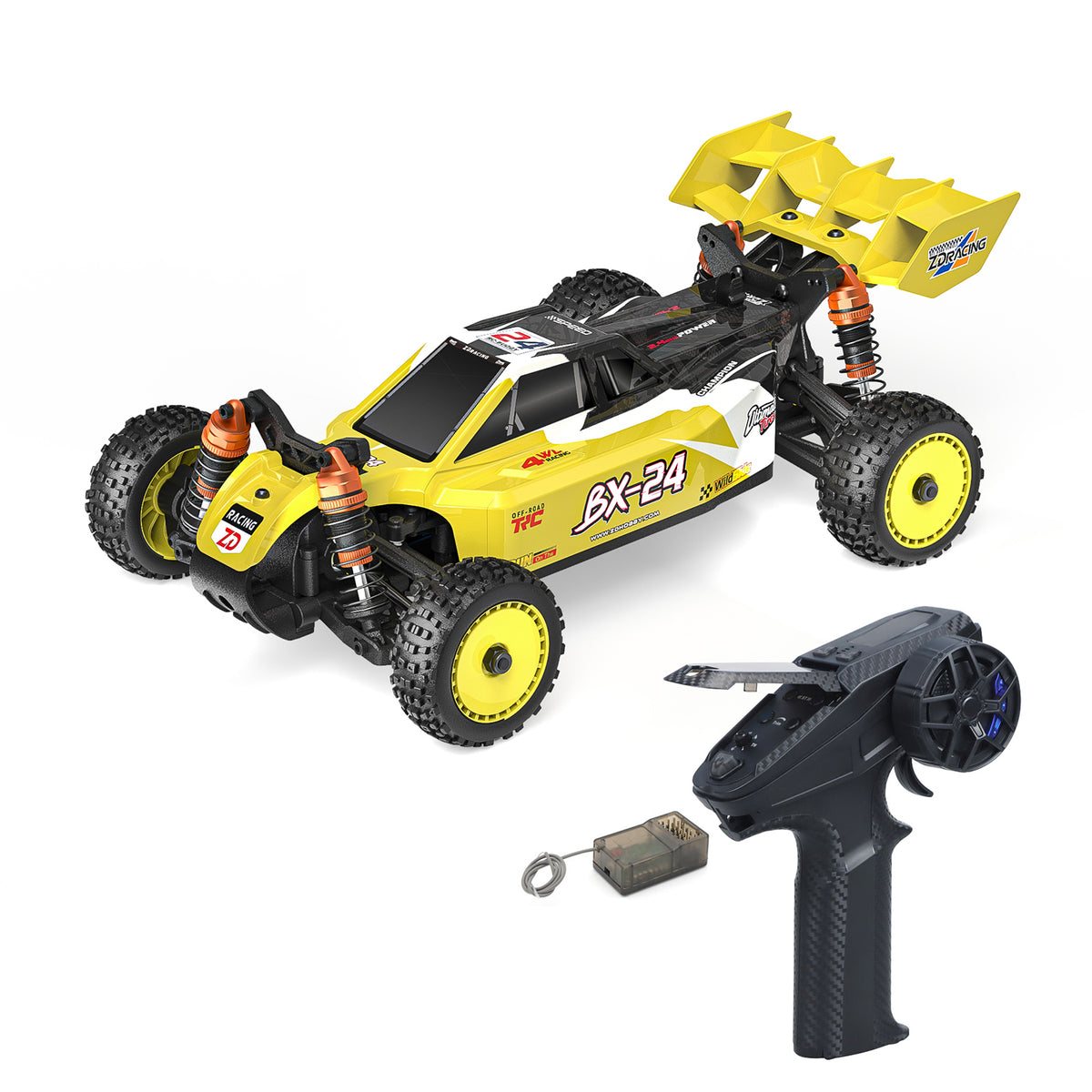 TOUCAN RC HOBBY ZD Racing BX-24 1/24 4x4 Brushed RC Buggy RTR Aluminum Chassis D050 Brushed Motor 18A Brushed ESC DUMBORC Radio 2S 500mAh