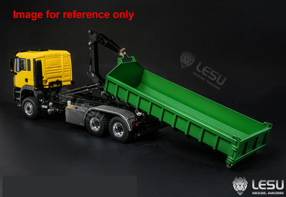 LIMITED-TIME SALE IN Stock LESU Z0102 1/14 Hydraulic RC Roll On Off Dump Truck 6x6 Folding Hooklift Carrier with 5CH Valve 3 Speed Gearbox Differential Lock Sound Light