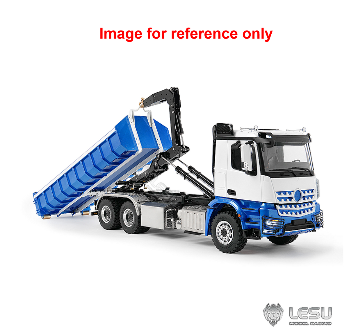 LESU Z0100 1/14 6x6 Metal Hydraulic RC Roll Off Dump Truck with Folding Hook Lift 3 Speed Transmission Differential Lock Light Sound