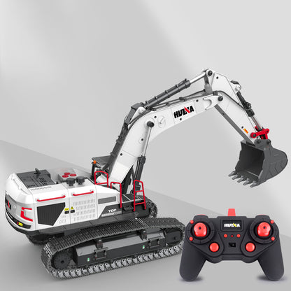 US STOCK 1/14 HUINA RC Metal Remote Controlled Excavator 1594 594 2.4G Radio Light Battery USB 22CH Sound Gift Boys Girls