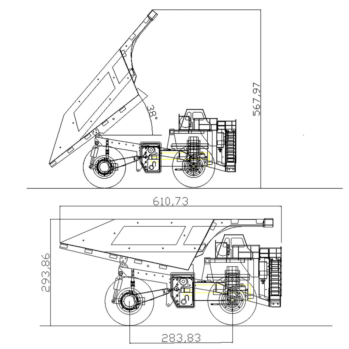 TOUCAN RC HOBBY  793D Metal 1/20 RC Hydraulic Mine Truck Heavy Duty Remote Control Dumper RTR 2Speed Gearbox Flysky I6X Radio Light System