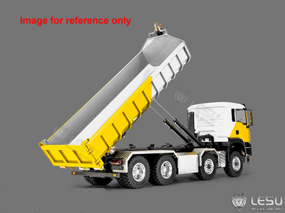 LIMITED-TIME SALE IN Stock LESU Z0098 1/14 Metal Hydraulic Roll On Off Dump Truck 8x8 Folding Hooklift Engineering vehicle with 3Speed Gearbox Differential Lock Sound Light