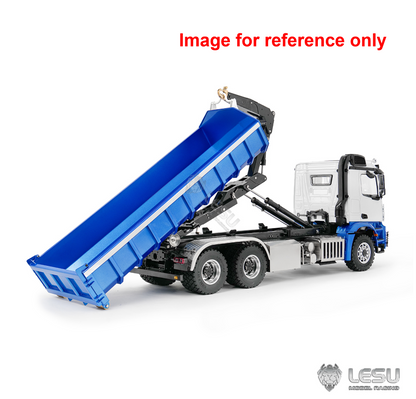 LESU Z0100 1/14 6x6 Metal Hydraulic RC Roll Off Dump Truck with Folding Hook Lift 3 Speed Transmission Differential Lock Light Sound