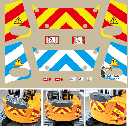 CUT Model UV Sticker Brass Oil Tube Metal Front Guard Net Manual Quick Release Coupler 2 In 1 ESC Plastic Spotlight Chassis Electric Contact Point for 1/14 RC Hydraulic Excavator C914