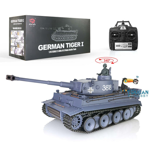 Fast Free Shipping 2.4Ghz Henglong 1/16 Scale 7.0 Plastic Ver German Tiger I RTR RC Tank 3818 Model Smoke BB Unit Infrared Combat