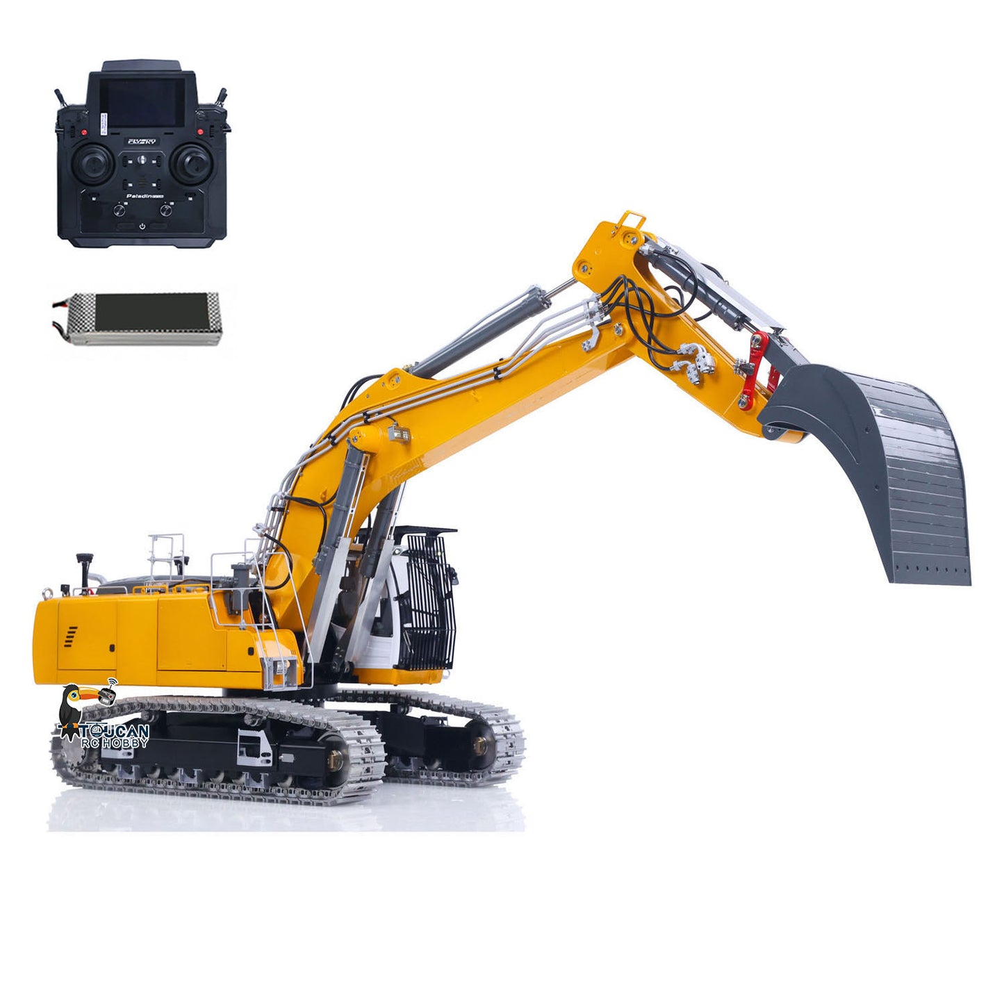 TOUCAN RC HOBBY Flash Sale Metal LESU LR956 1/14 RC Hydraulic Excavator 2 Arms  Remote Control Digger Model 4MPA Dual Pumps Light 3S Battery PL18EV LITE