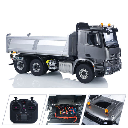 In Stock MD 1/14 6*6 Metal RC Hydraulic Dumper Truck 3348 2025Type 6WD Radio Controlled Tipper Lorry Car Model Metal Chassis 2Speed Gearbox Light Sound ESC Motor