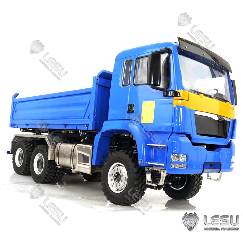 LESU 1/14 Metal Remote Controlled TGS Three-way Transmission Dumper Truck Hydraulic Lights Sound System ESC Servo