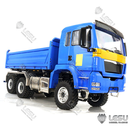 LESU 1/14 Metal Remote Controlled TGS Three-way Transmission Dumper Truck Hydraulic Lights Sound System ESC Servo