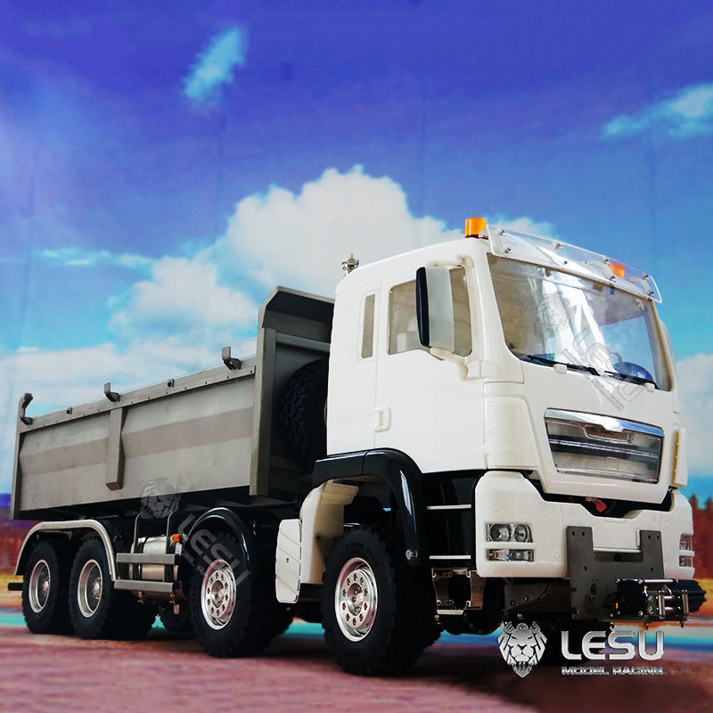 In Stock LESU 1/14 Scale 8*8 Metal Chassis TGS Hydraulic Dumper Truck Construction Vehicle Light Sound System Motor ESC