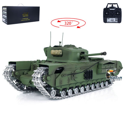 US Stock Tongde 1/16 Military RC Tank Churchill Mk.VII Metal Tracks Wheels Gearbox Infrared Battle Model Radio Control Armored Vehicles Battery