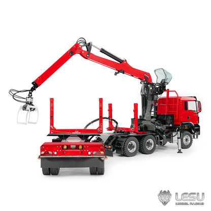 TOUCAN RC HOBBY LESU Z0073 1/14 RC Logging Truck Timber Transport Vehicle with Hydraulic Crane 6x6 Metal Chassis 8CH Valves 3Speed Gearbox Light Sound